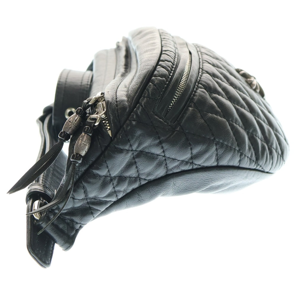 NO BRAND(ノーブランド) BIGTWIN ビッグツイン QUILTING LEATHER BAG クロスコンチョ キルティング レザー ボディバッグ ウエストバッグ ブラック