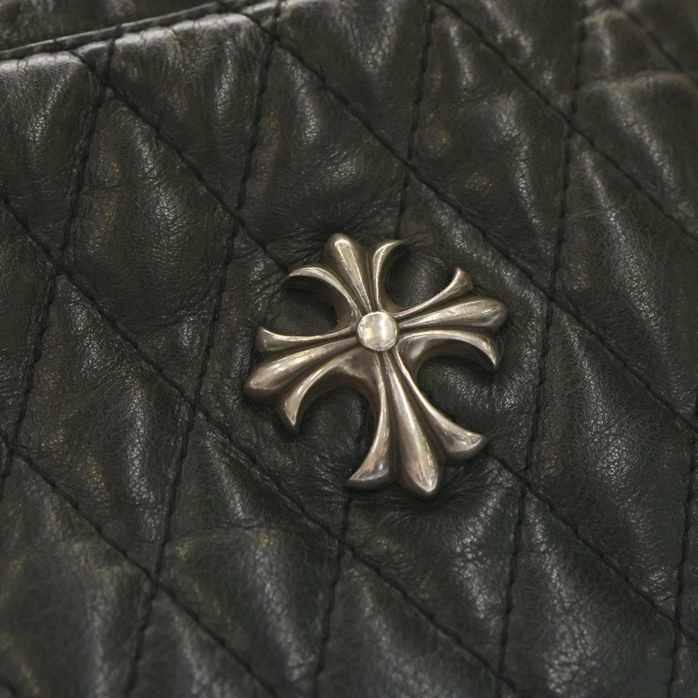 NO BRAND(ノーブランド) BIGTWIN ビッグツイン QUILTING LEATHER BAG クロスコンチョ キルティング レザー ボディバッグ ウエストバッグ ブラック
