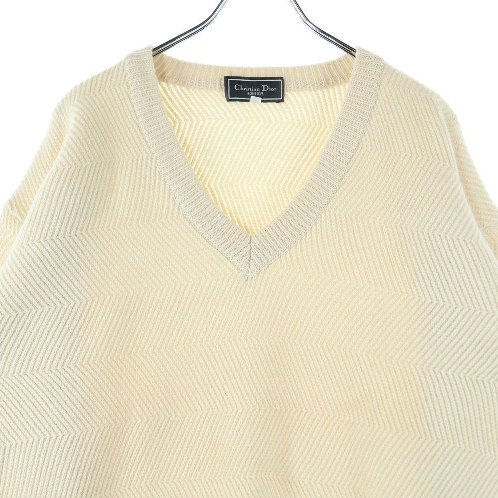 Christian Dior MONSIEUR(クリスチャンディオールムッシュ) Vネック ニット セーター ベージュ