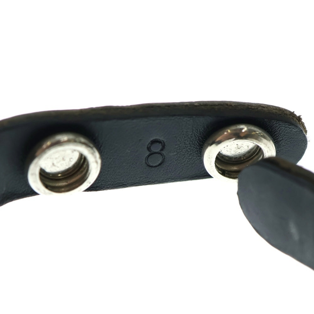 CHROME HEARTS(クロムハーツ) 2SNP 2BTN STAR クロスボール 2ボタン 2スナップ スター レザーブレスレット シルバー/ブラック