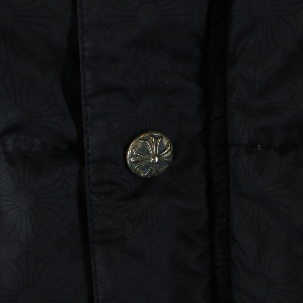 CHROME HEARTS(クロムハーツ) STIFF VEST スティッフ CHプラス総柄クロスボールボタンナイロンダウンベスト ブラック