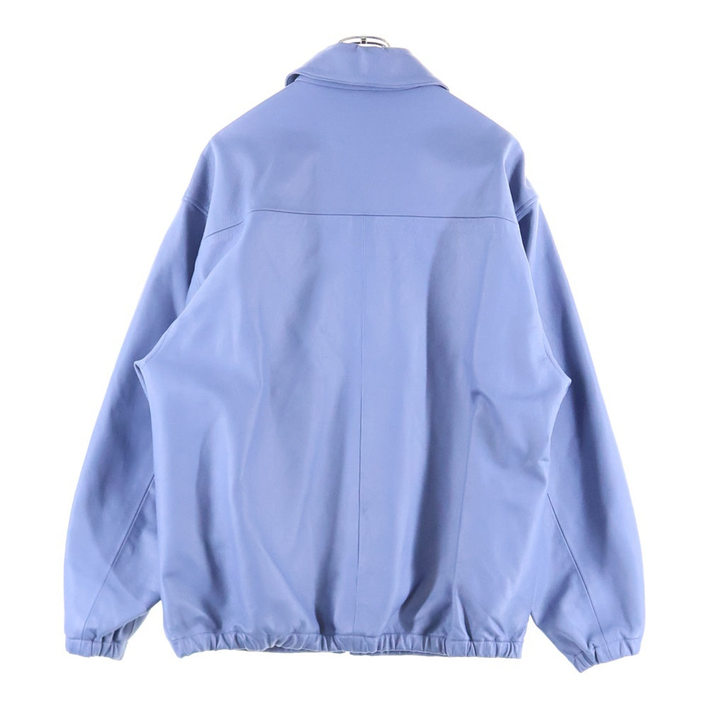 WACKO MARIA(ワコマリア) 23AW LEATHER 50'S JACKET TYPE-2 シープスキン 裏地レオパード レザージャケット ブルゾン ライトブルー 23FW-WMO-BL05