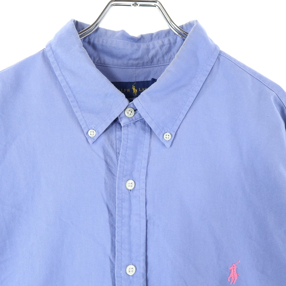 POLO RALPH LAUREN(ポロラルフローレン) SLIM FIT フロントロゴ刺繍 長袖シャツ ブルー