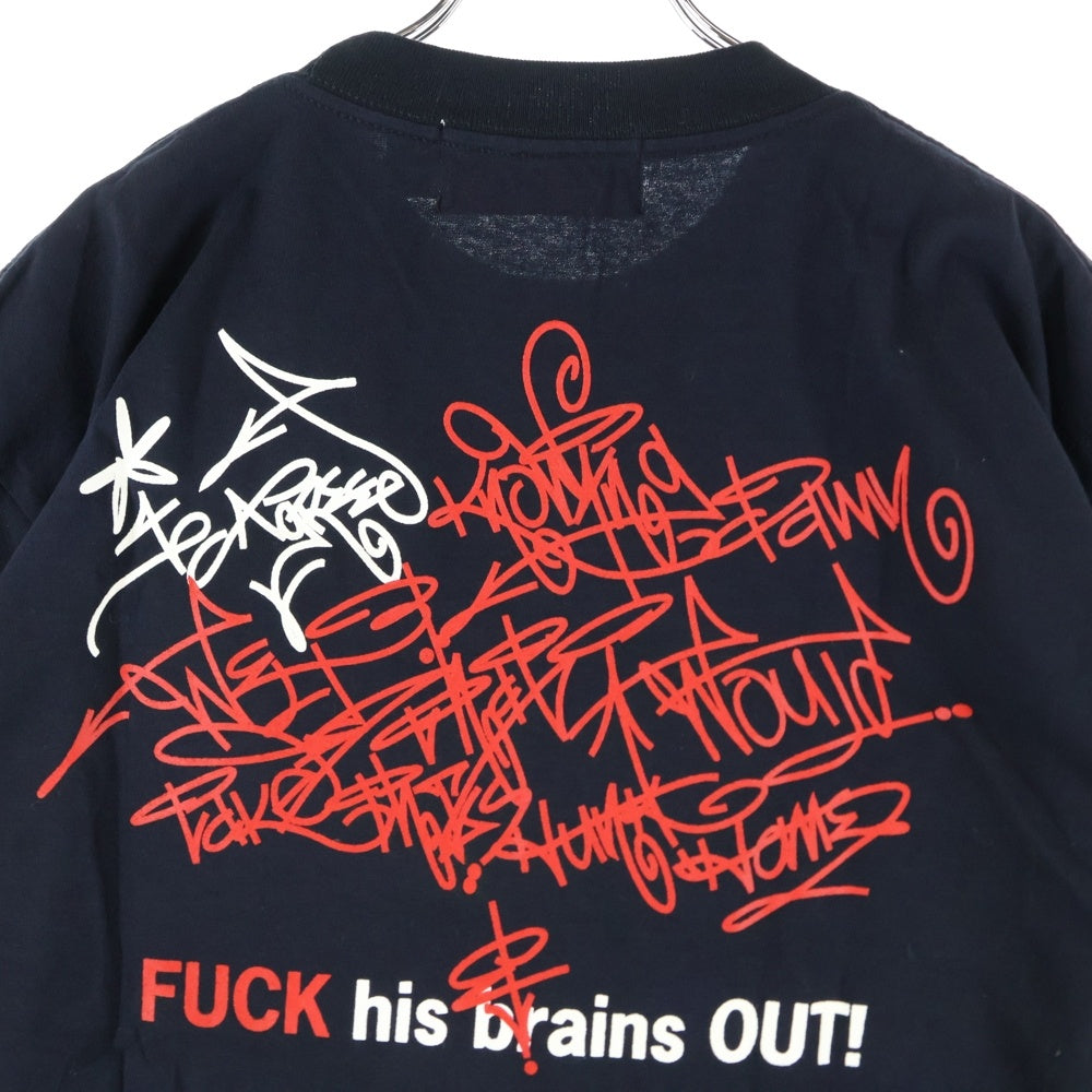 TENDERLOIN(テンダーロイン) 初期 DEAD STOCK FUCK his brains OUT! 両面プリント クルーネック 半袖 Tシャツ カットソー ブラック