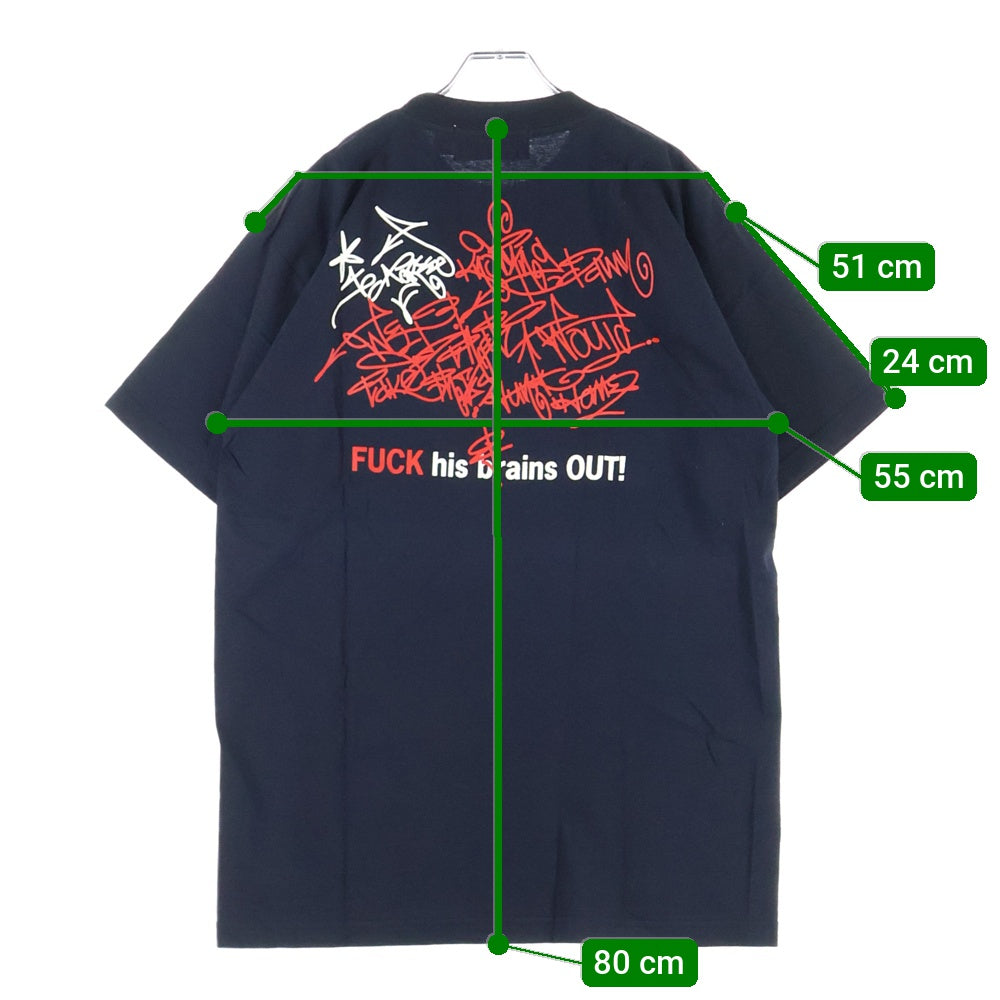 TENDERLOIN(テンダーロイン) 初期 DEAD STOCK FUCK his brains OUT! 両面プリント クルーネック 半袖 Tシャツ カットソー ブラック