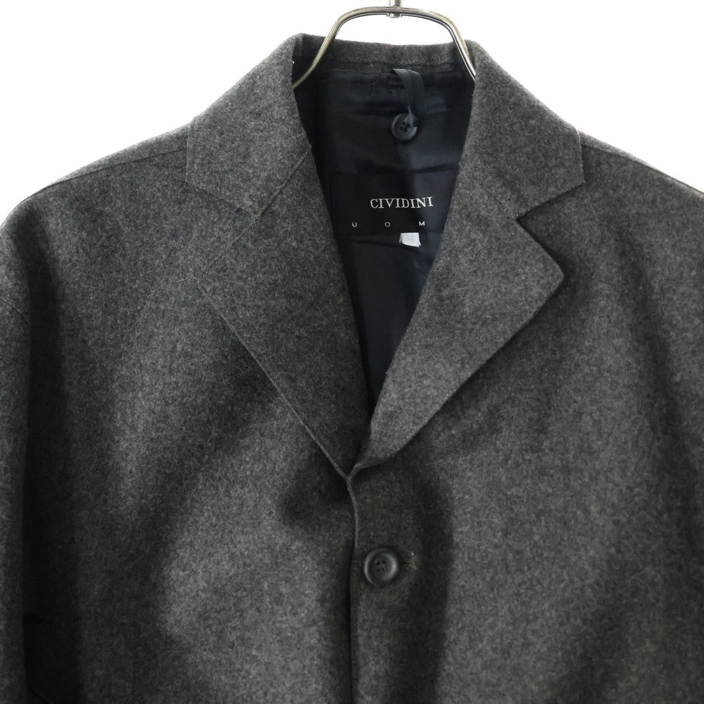 NO BRAND(ノーブランド) CIVIDINI 3B ウール コート ジャケット チャコール