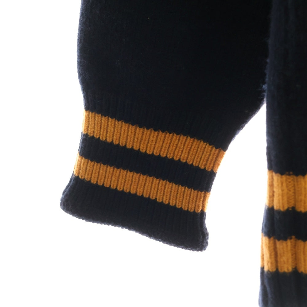 Maison Margiela 0(メゾンマルジェラ) 21AW Midnight blue wool sweater ウールミドルゲージチルデンニット クルーネック セーター ネイビー S50HA1027 S17834