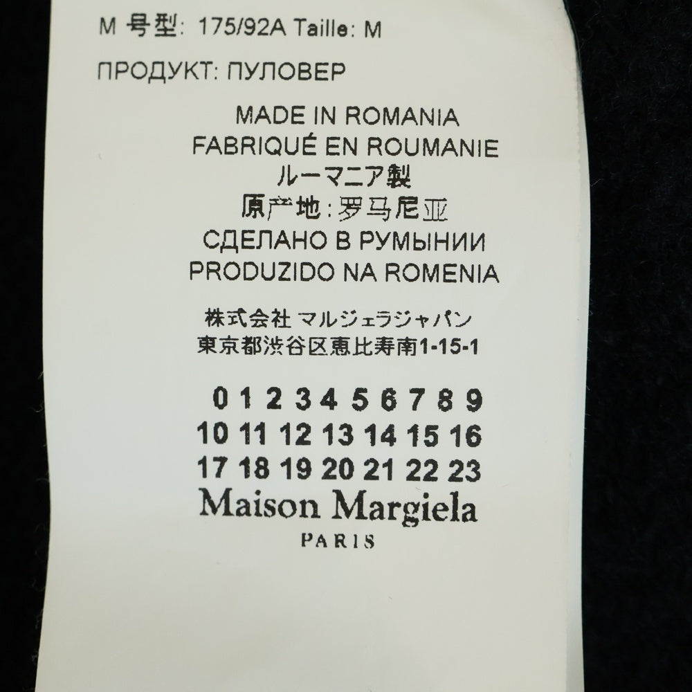 Maison Margiela 0(メゾンマルジェラ) 21AW Midnight blue wool sweater ウールミドルゲージチルデンニット クルーネック セーター ネイビー S50HA1027 S17834