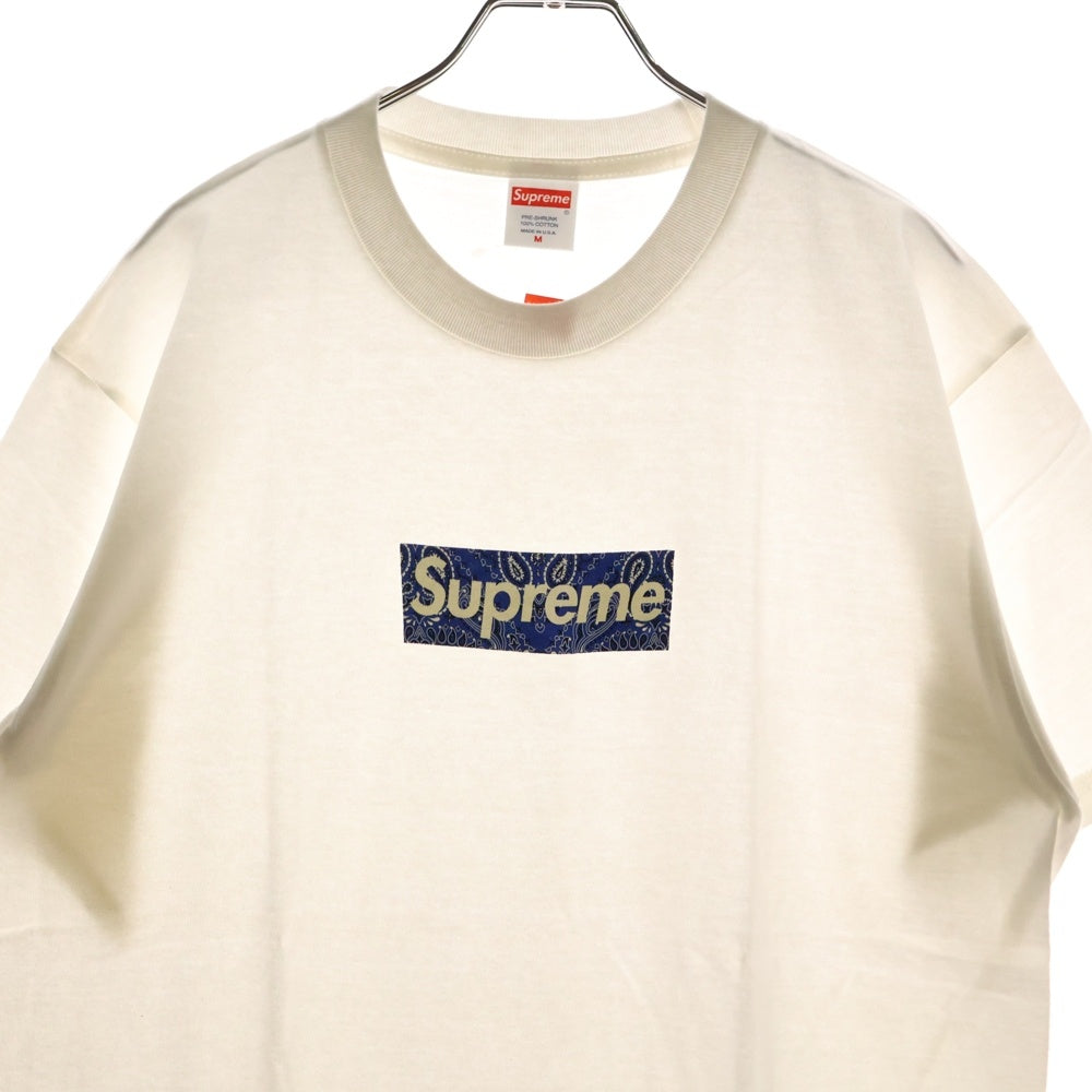 SUPREME(シュプリーム) 19AW Bandana Box Logo Tee バンダナ ボックスロゴ プリント クルーネック 半袖Tシャツ カットソー ホワイト