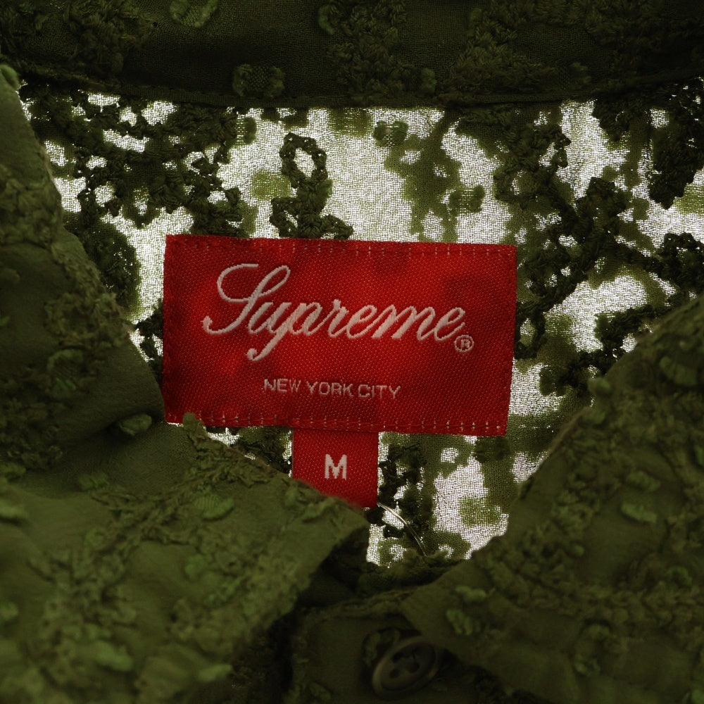 SUPREME(シュプリーム) 22SS Chainstitch Chiffon S/S Shirt チェーン ステッチ シフォン メッシュ 半袖シャツ カーキ