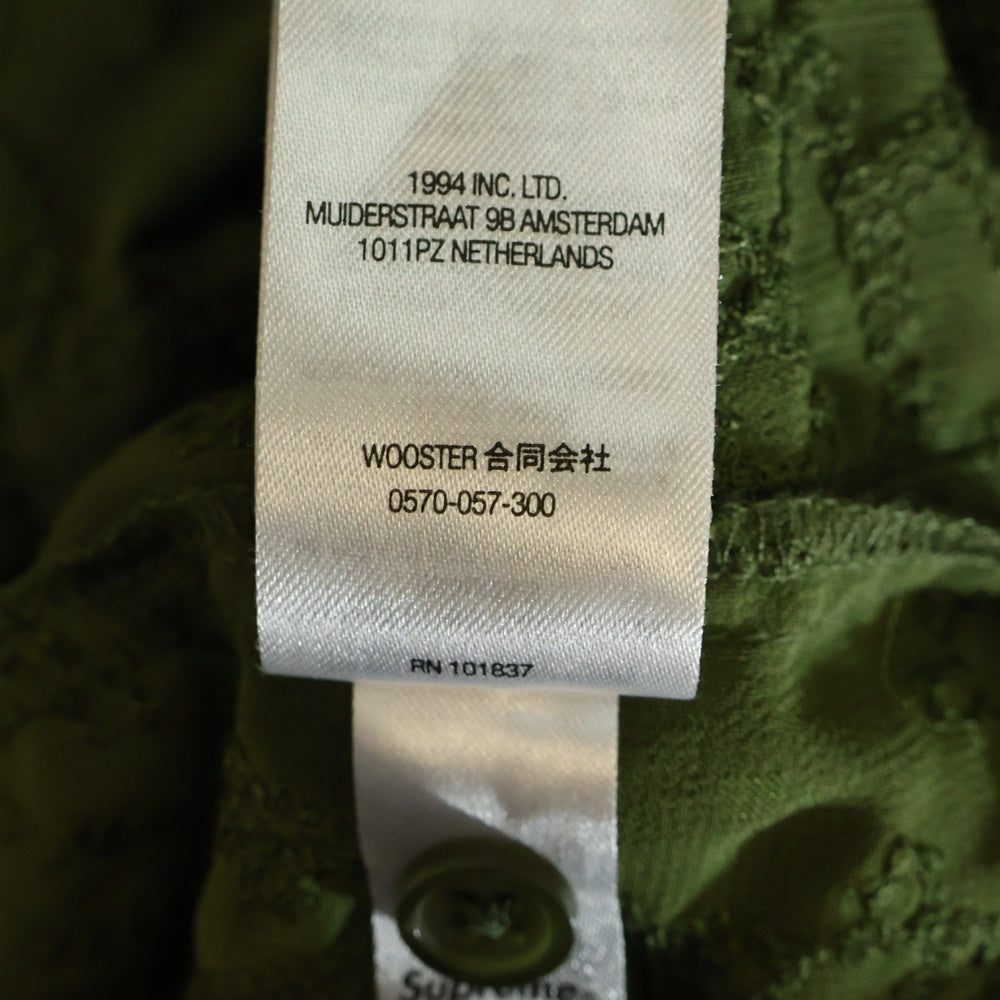SUPREME(シュプリーム) 22SS Chainstitch Chiffon S/S Shirt チェーン ステッチ シフォン メッシュ 半袖シャツ カーキ