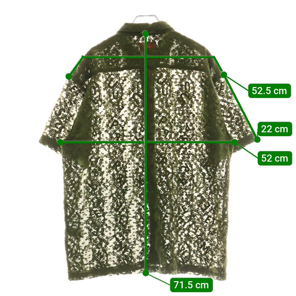SUPREME(シュプリーム) 22SS Chainstitch Chiffon S/S Shirt チェーン ステッチ シフォン メッシュ 半袖シャツ カーキ