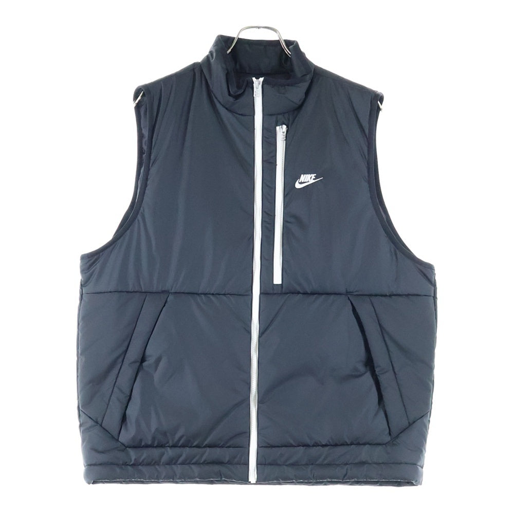 NIKE(ナイキ) 胸ロゴ刺繍 ジップアップ ナイロン ダウンベスト ブラック DD6870-010