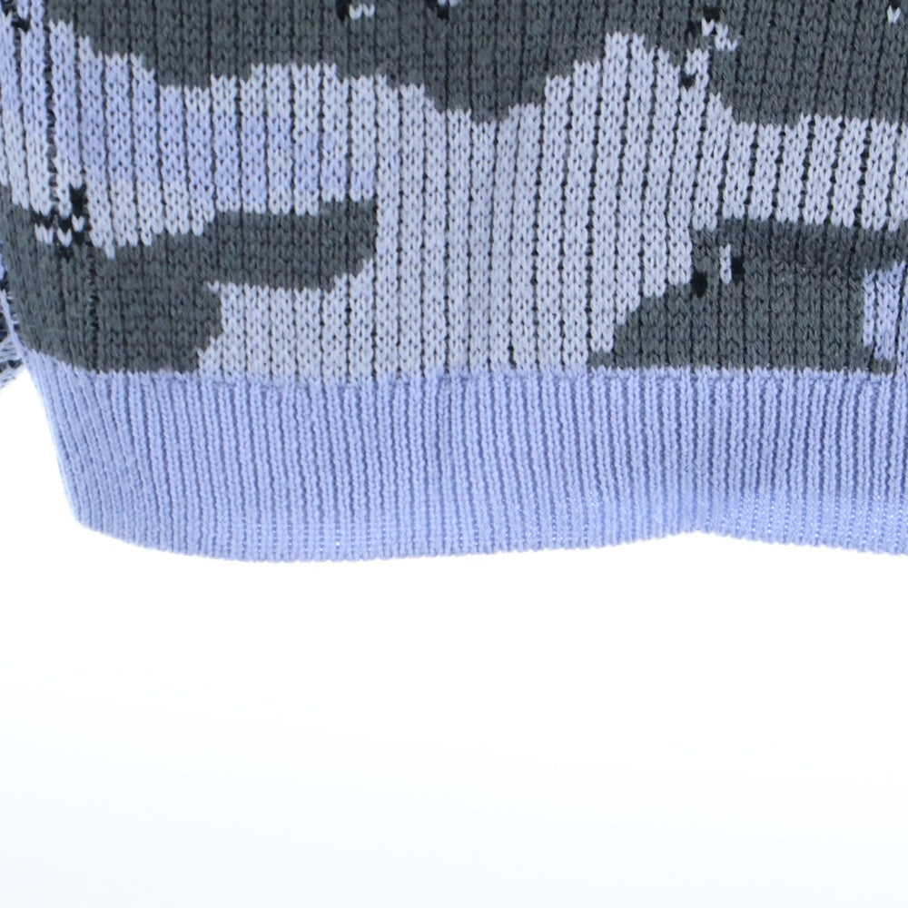 SUPREME(シュプリーム) 24AW Small Box Polo Sweater Camo スモール ボックスロゴ ポロニットセーター カモ/ブルー