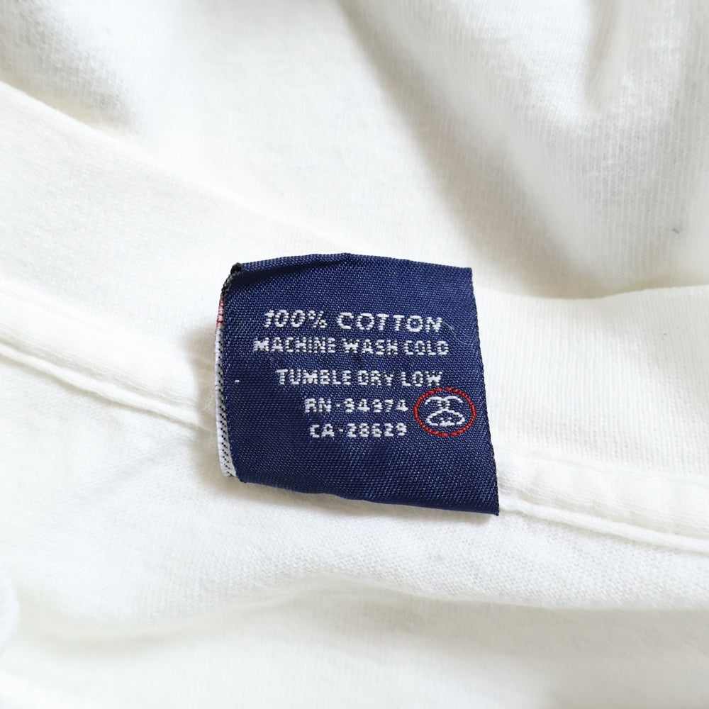 STUSSY(ステューシー) 90s OLD STUSSY オールドステューシー 紺タグ 釈迦プリント クルーネック 半袖Tシャツ カットソー ホワイト