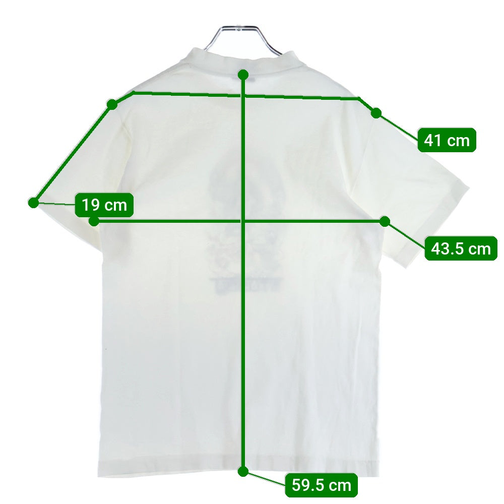 STUSSY(ステューシー) 90s OLD STUSSY オールドステューシー 紺タグ 釈迦プリント クルーネック 半袖Tシャツ カットソー ホワイト