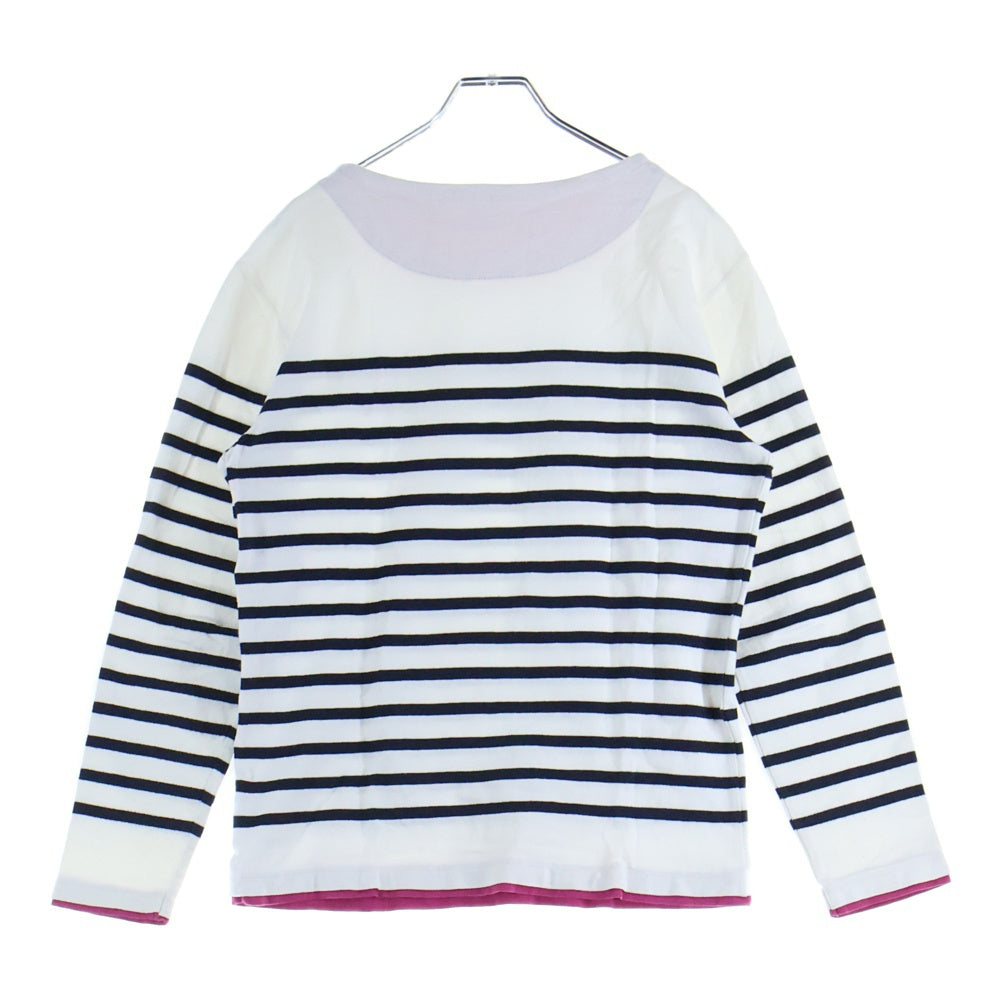 BURBERY BLACK LABEL バーバリー　横縞シャツ　黒 バーバリーブラックレーベルBURBERRY左胸マークグレーボーダー加工