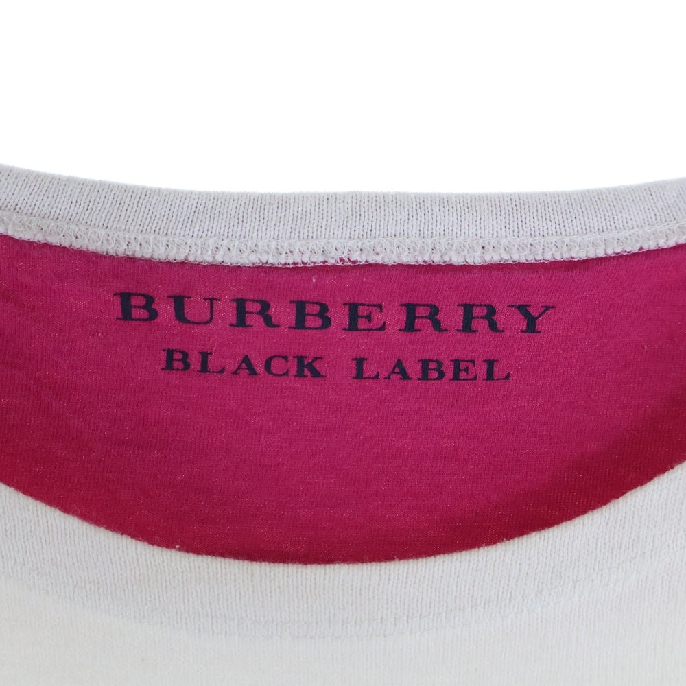 BURBERRY BLACK LABEL(バーバリー ブラックレーベル) ボーダー クルーネック 長袖 カットソー Tシャツ ネイビー/ホワイト