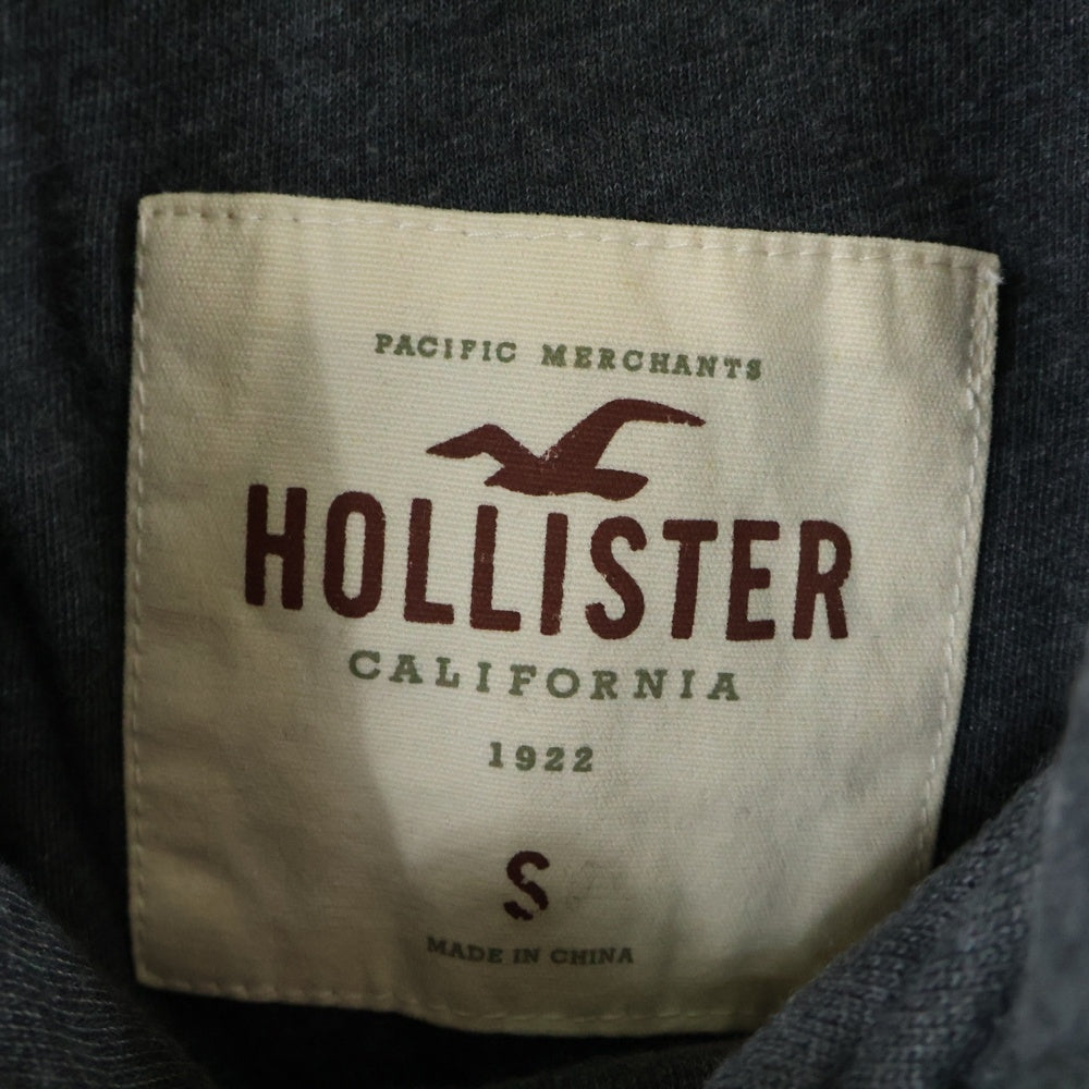 HOLLISTER(ホリスター) フェイクレザー コットン 切り返し フーデッド ジャケット ブルゾン ブラック レディース