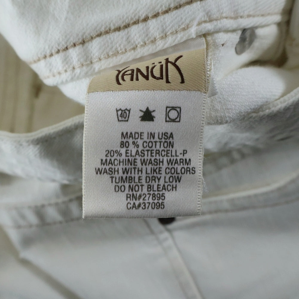 YANUK(ヤヌーク) ストレートデニムパンツ ホワイト WWH22096 レディース