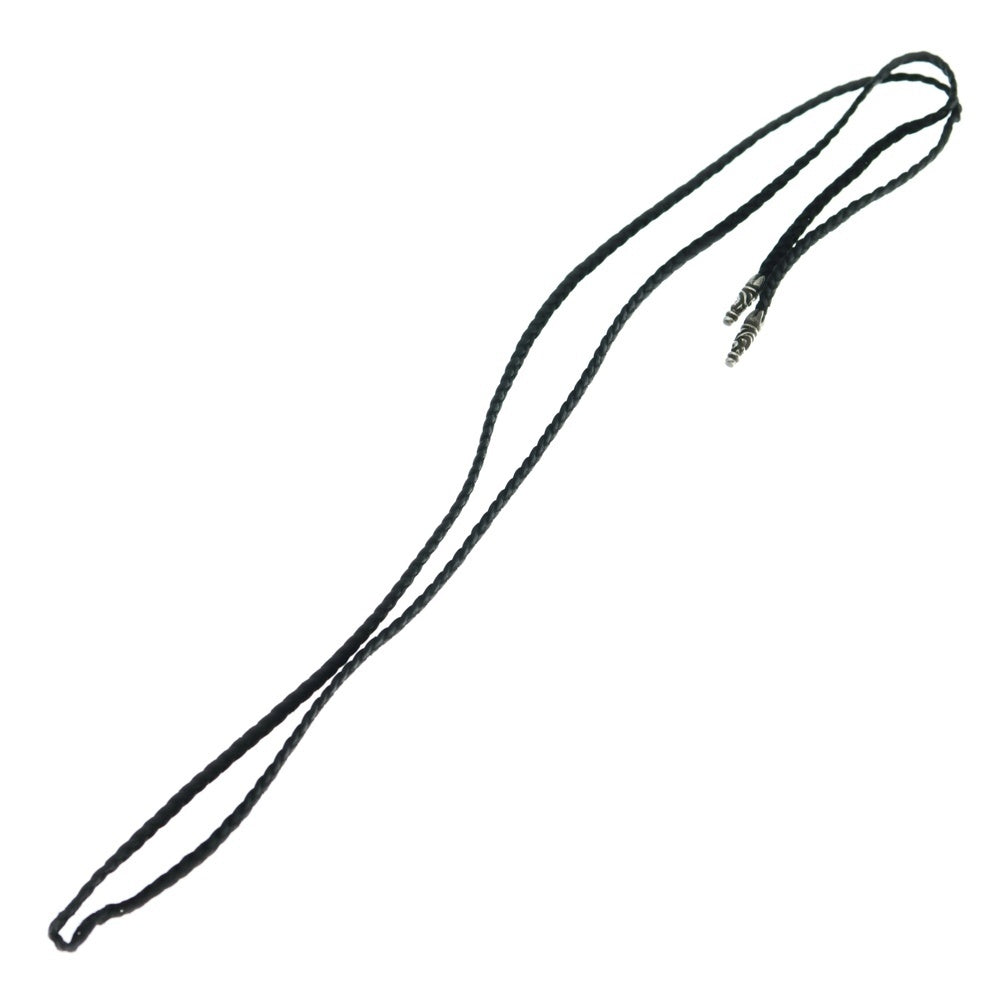 CHROME HEARTS(クロムハーツ) LEATHER BRAID スクロールレザーブレード ネックレス ブラック/シルバー