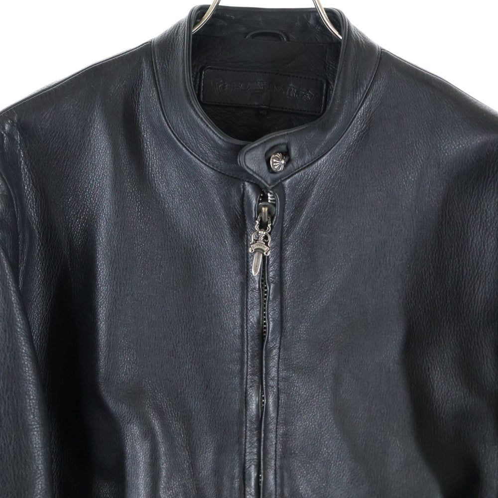 CHROME HEARTS(クロムハーツ) RACING2 レーシング2 ダガージップシングルライダースレザージャケット ブラック