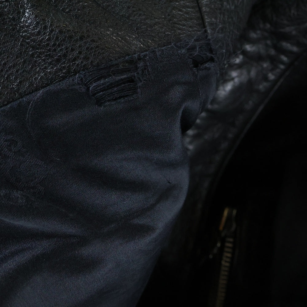 CHROME HEARTS(クロムハーツ) RACING2 レーシング2 ダガージップシングルライダースレザージャケット ブラック