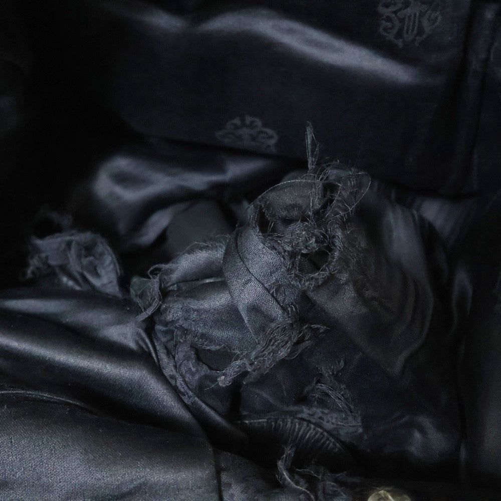 CHROME HEARTS(クロムハーツ) LTHR PANTS クロスボールボタン 5ポケット フレアニー ボタンフライ レザー ストレートパンツ ブラック