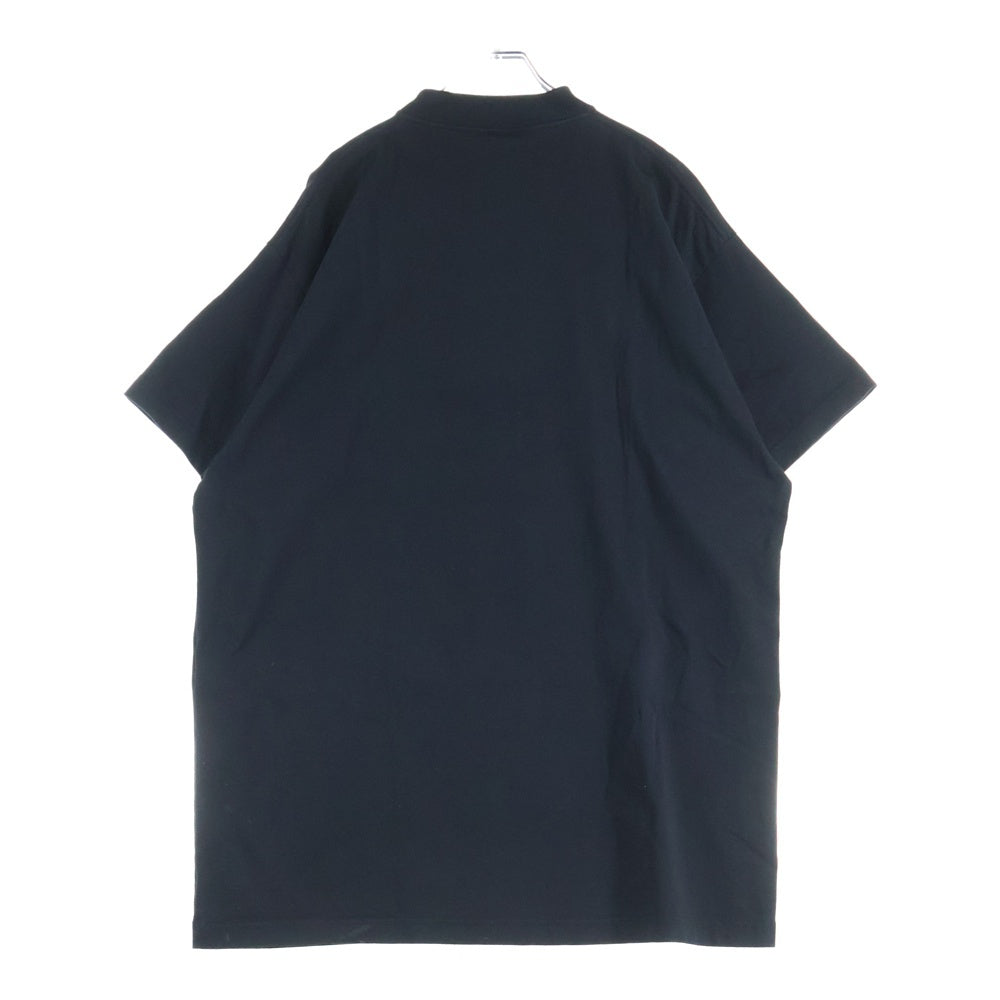 BALENCIAGA(バレンシアガ) BACK FRIP フロントロゴ 刺繍 半袖Tシャツ カットソー ブラック 739028 TPVF9