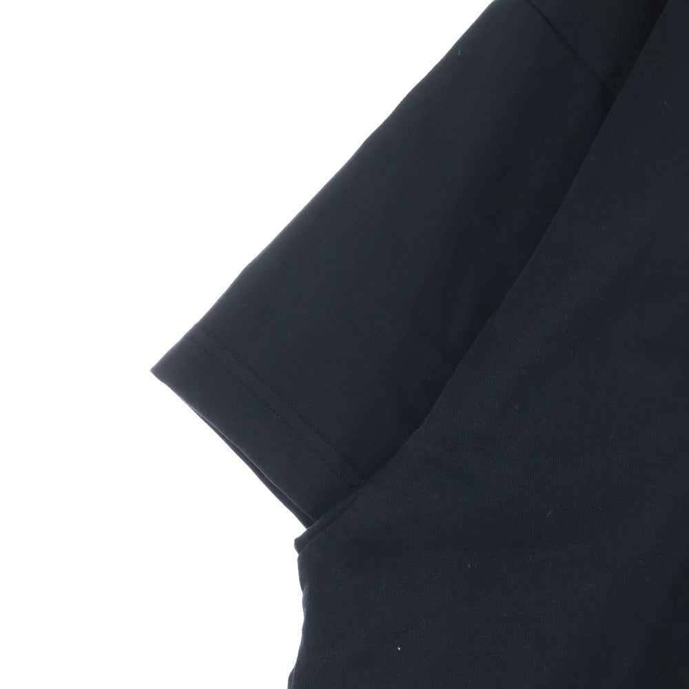 BALENCIAGA(バレンシアガ) BACK FRIP フロントロゴ 刺繍 半袖Tシャツ カットソー ブラック 739028 TPVF9