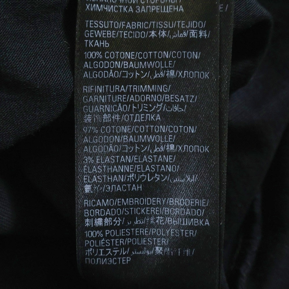 BALENCIAGA(バレンシアガ) BACK FRIP フロントロゴ 刺繍 半袖Tシャツ カットソー ブラック 739028 TPVF9
