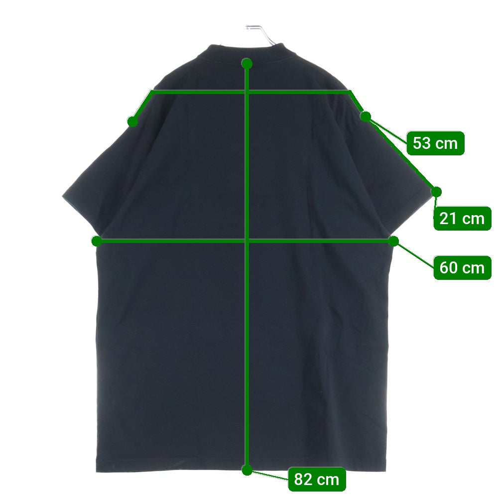 BALENCIAGA(バレンシアガ) BACK FRIP フロントロゴ 刺繍 半袖Tシャツ カットソー ブラック 739028 TPVF9