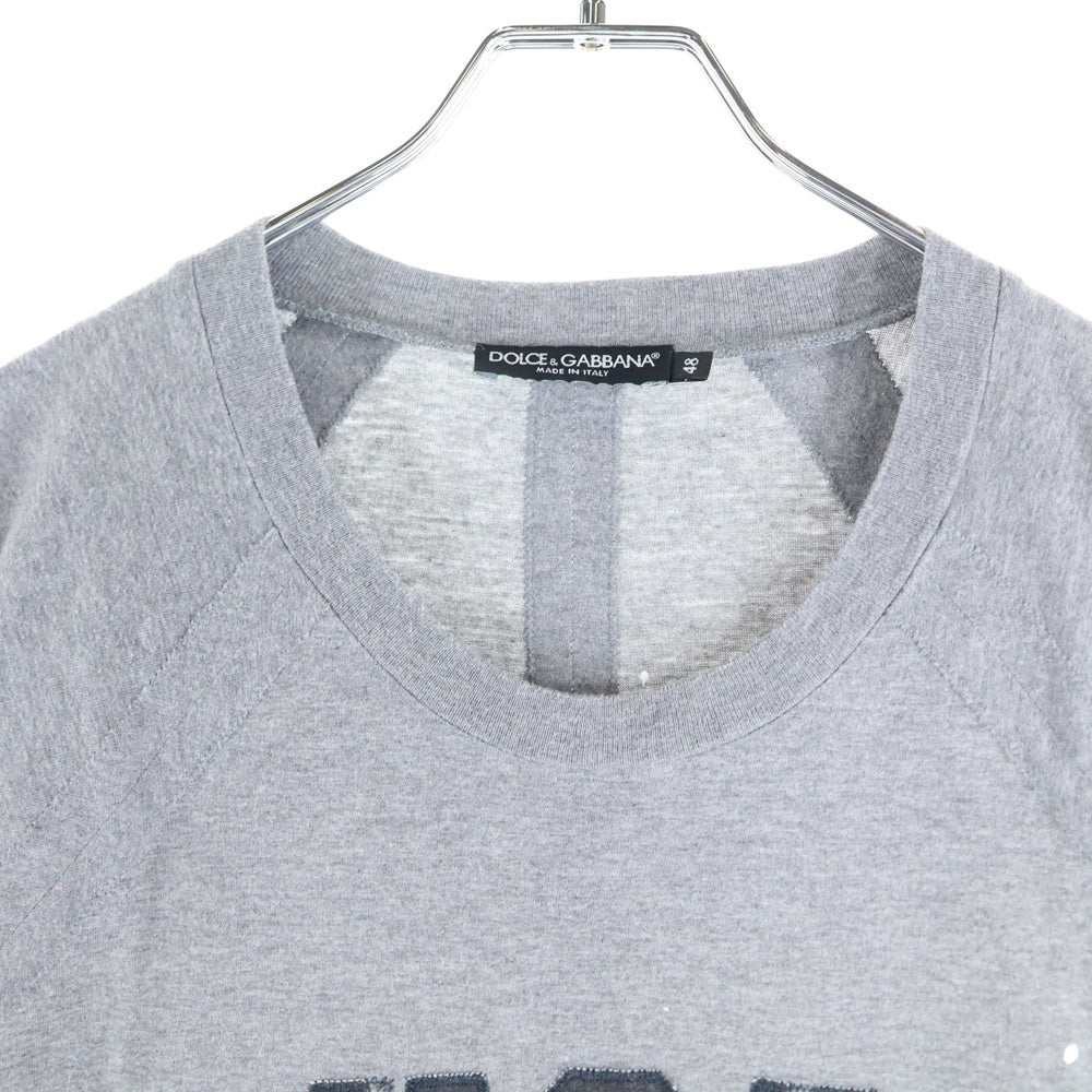 DOLCE & GABBANA(ドルチェアンドガッバーナ) RUGBY TEE フロントロゴパッチ クルーネック 半袖Tシャツ カットソー グレー