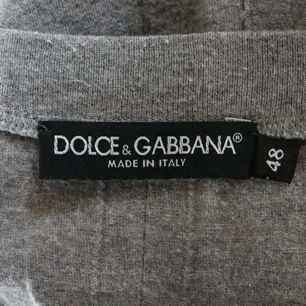 DOLCE & GABBANA(ドルチェアンドガッバーナ) RUGBY TEE フロントロゴパッチ クルーネック 半袖Tシャツ カットソー グレー