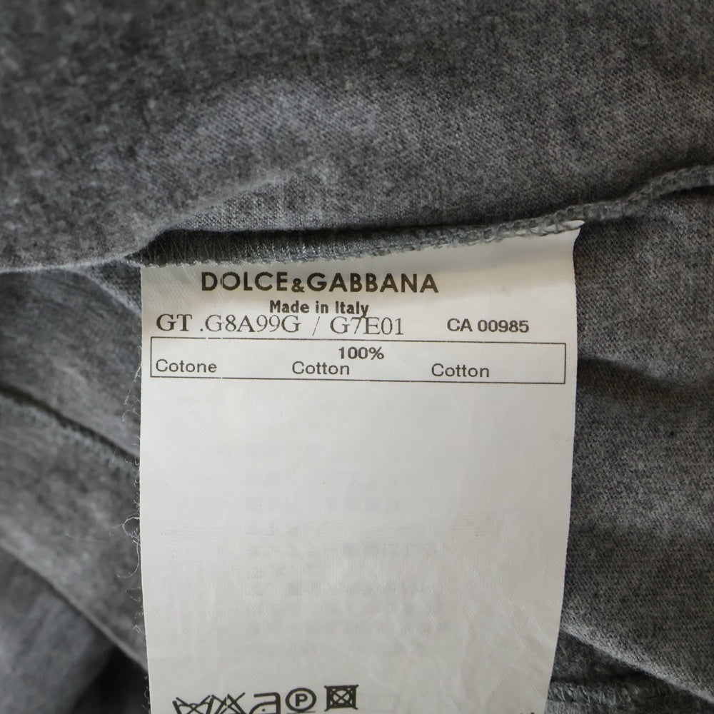 DOLCE & GABBANA(ドルチェアンドガッバーナ) RUGBY TEE フロントロゴパッチ クルーネック 半袖Tシャツ カットソー グレー