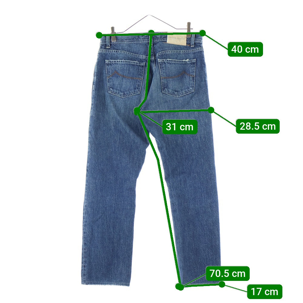 JACOB COHEN(ヤコブ コーエン) J1810 ポケット裏ストライプ 5ポケット ストレート ボタンフライ デニムパンツ ジーンズ インディゴ