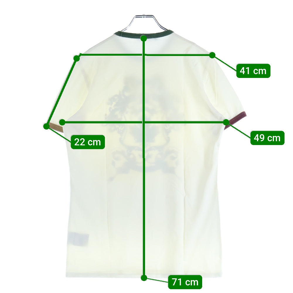 DSQUARED2(ディースクエアード) フロントプリント ラグラン クルーネック 半袖Tシャツ カットソー ホワイト