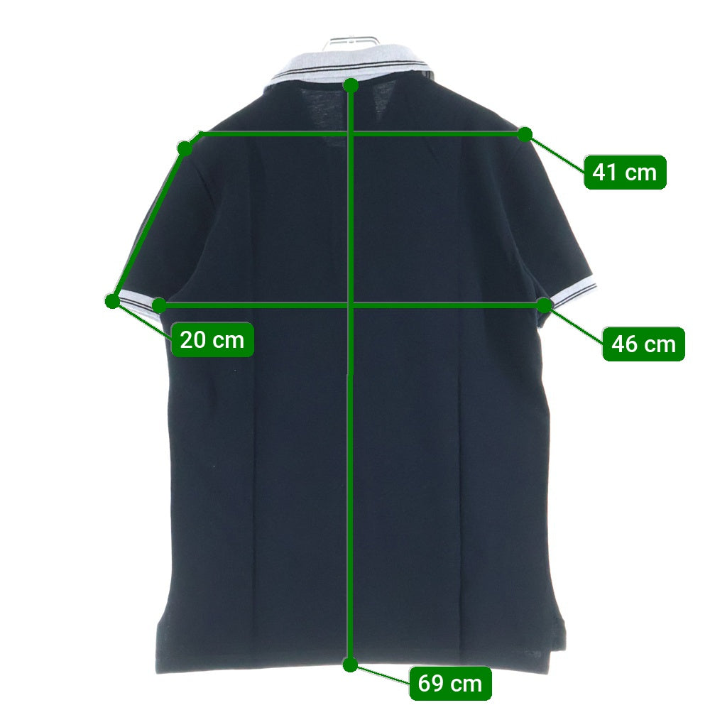 DOLCE & GABBANA(ドルチェアンドガッバーナ) フロントロゴ 半袖ポロシャツ ブラック/グレー