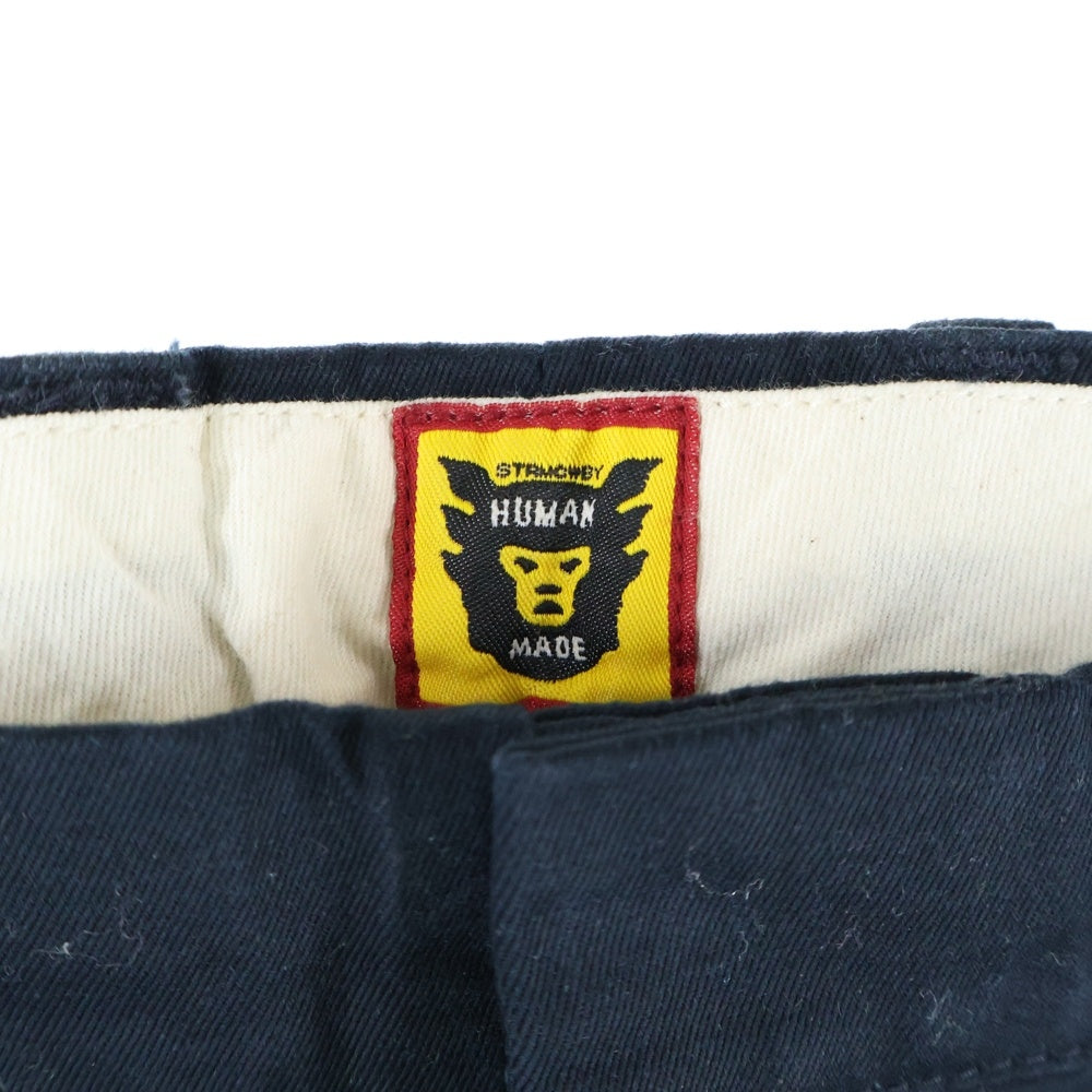HUMAN MADE(ヒューマンメイド) CHINO PANTS ハートロゴ刺繍 ワーク チノパンツ ネイビー HM28PT013