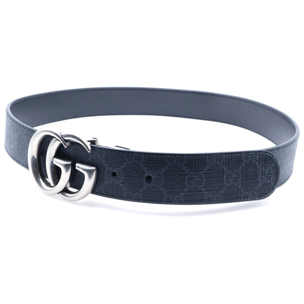 GUCCI(グッチ) インターロッキングG シグネチャー レザー ベルト ブラック 627055