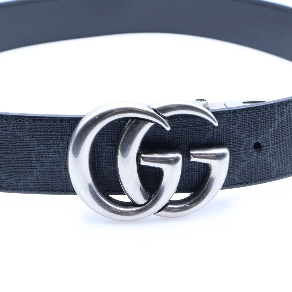 GUCCI(グッチ) インターロッキングG シグネチャー レザー ベルト ブラック 627055