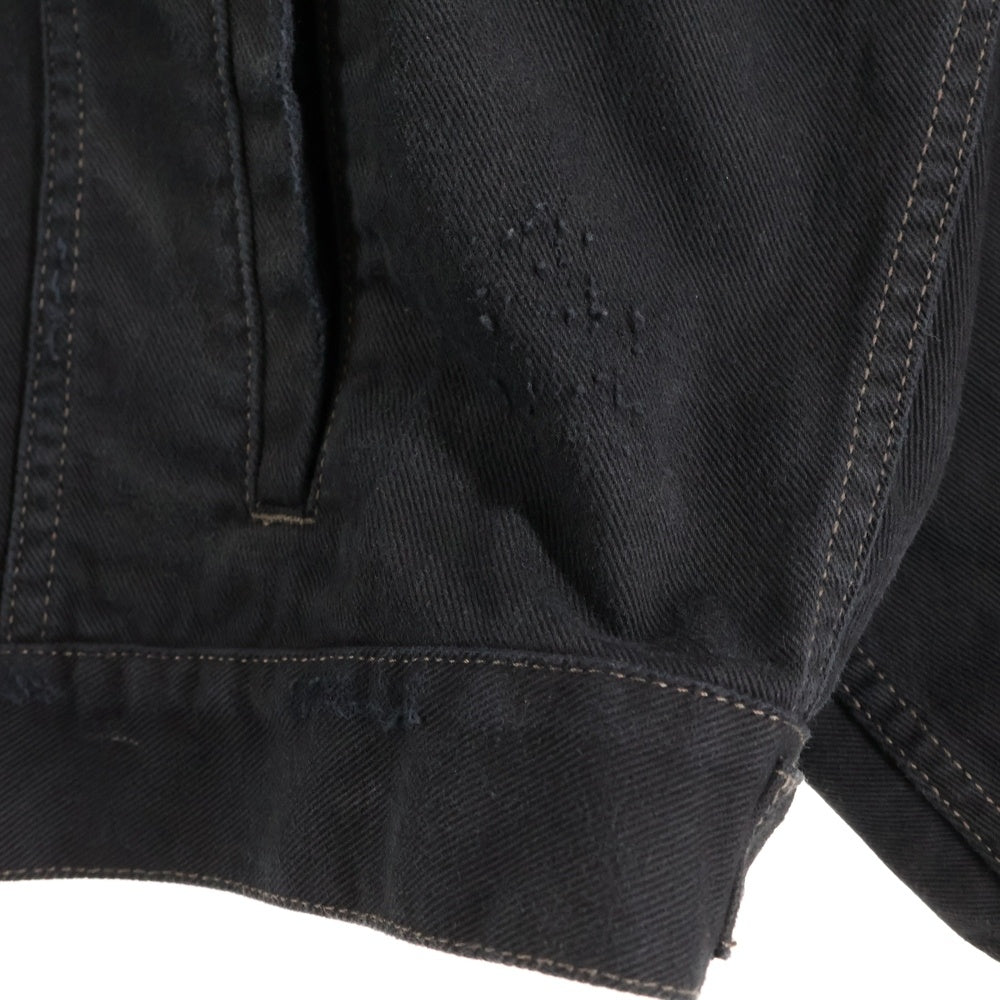 BALENCIAGA(バレンシアガ) 22AW HAND DRAWN BB Oversized Denim Jacket ハンドドロウン スプレー ペイント BBアイコン オーバーサイズド デニムジャケット ブラック 724646 TNW54