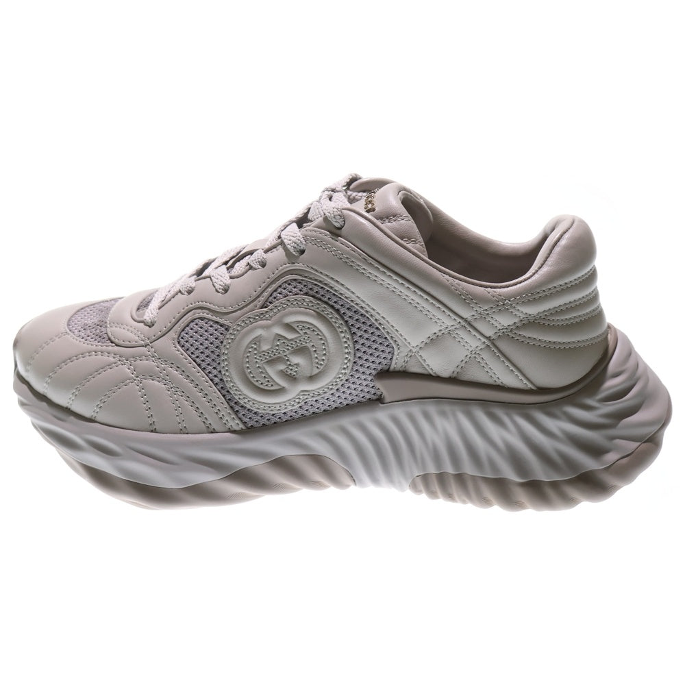 GUCCI(グッチ) 24AW インターロッキングG エンボス レザー ローカットスニーカー グレー レディース US5.5/23.5cm 771471