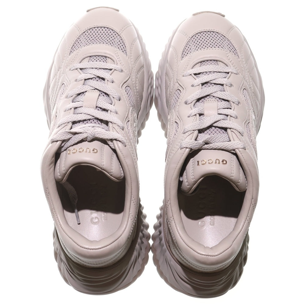 GUCCI(グッチ) 24AW インターロッキングG エンボス レザー ローカットスニーカー グレー レディース US5.5/23.5cm 771471