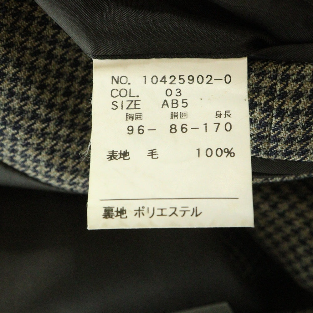 NO BRAND(ノーブランド) 千鳥柄 テーラードジャケット ブラウン