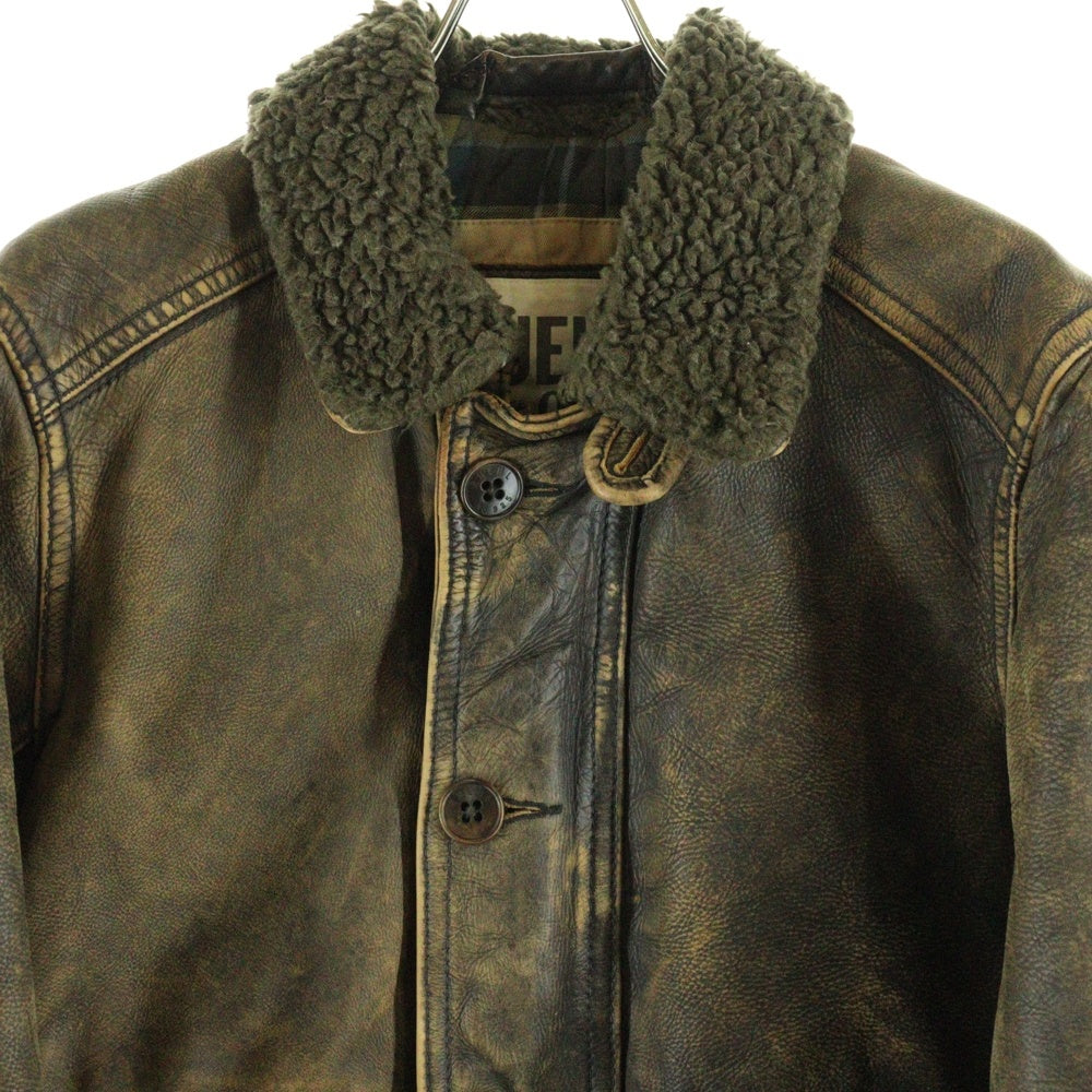 RUEHL No.925(ルールナンバー925) LANGDON Jacket 襟ボア付き レザージャケット ブラウン