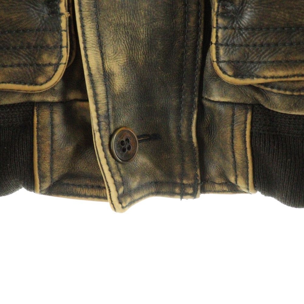 RUEHL No.925(ルールナンバー925) LANGDON Jacket 襟ボア付き レザージャケット ブラウン