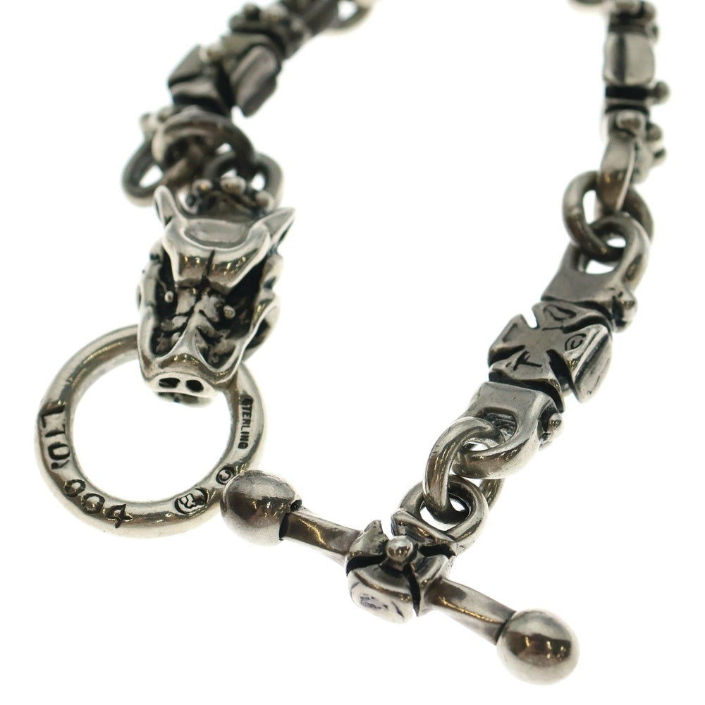 Travis Walker(トラヴィスワーカー) 4 CROSS LINK 1 GARGOYLE BRACELET WITH CROSS T-BAR カスタム クロスリンク ガーゴイル withクロスTバー ブレスレット シルバー