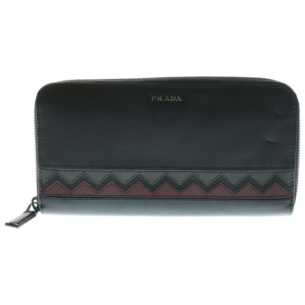PRADA】ロングウォレット 長財布 サフィアーノ ブラック