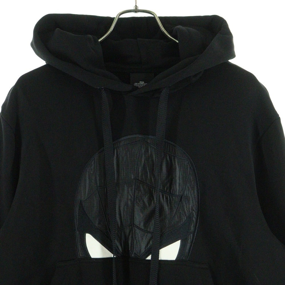 MONCLER(モンクレール) 22AW × MARVEL SPIDERMAN HOODIE マーベル スパイダーマン プリント プルオーバースウェットパーカー フーディー ブラック H20918G00005 809KR
